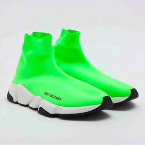 Balenciaga Speed Trainer Sock Sneakers Lime Green Men Size 8 women 9.5 EU 41